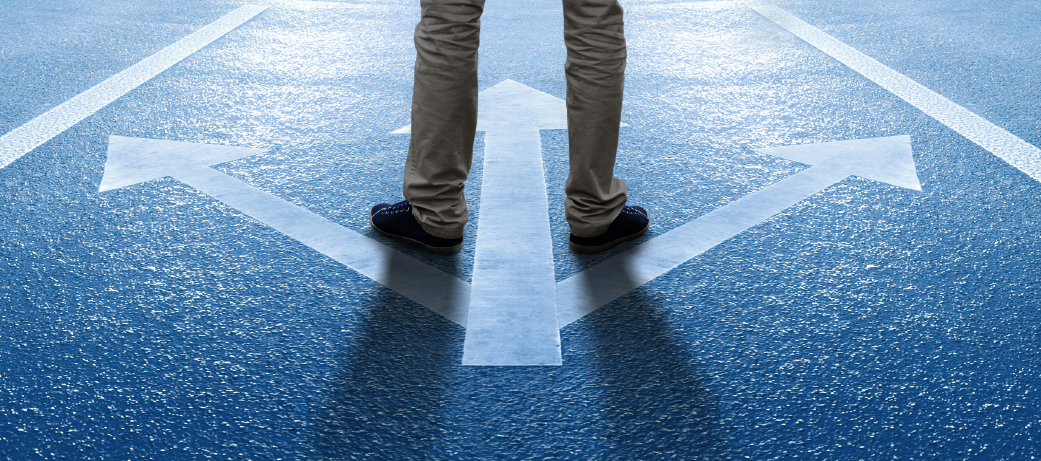 Three different directions to walk
